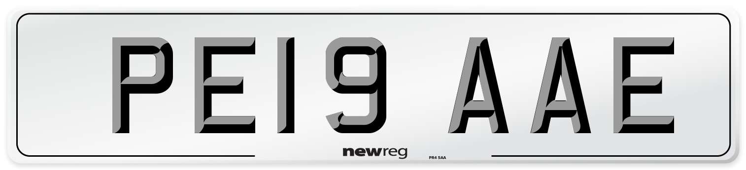 PE19 AAE Number Plate from New Reg